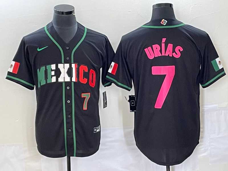 Mens Mexico Baseball #7 Julio Urias Number 2023 Black World Baseball Classic Stitched Jersey2->2023 world baseball classic->MLB Jersey